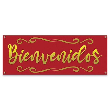Signmission Bienvenidos Banner Concession Stand Food Truck Single Sided B-30020